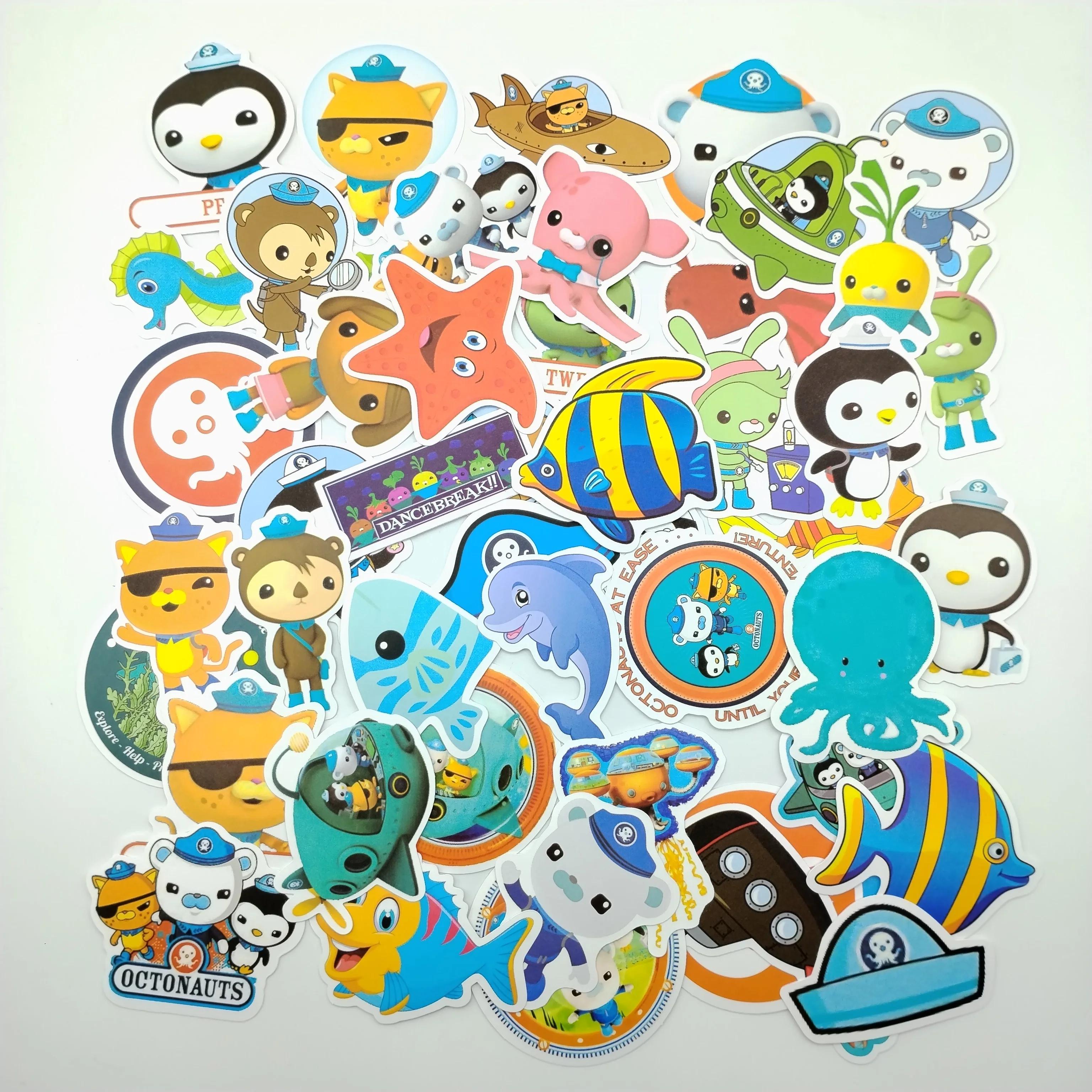 Octonauts Sticker waterproof Reusable luggage stationery box  notebook decoration stickers kids toys gift